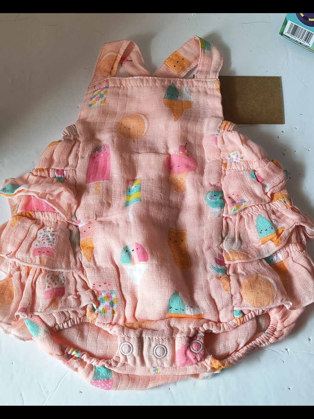 Angel Dear Pink Ice Cream & Popsicle Ruffle Romper